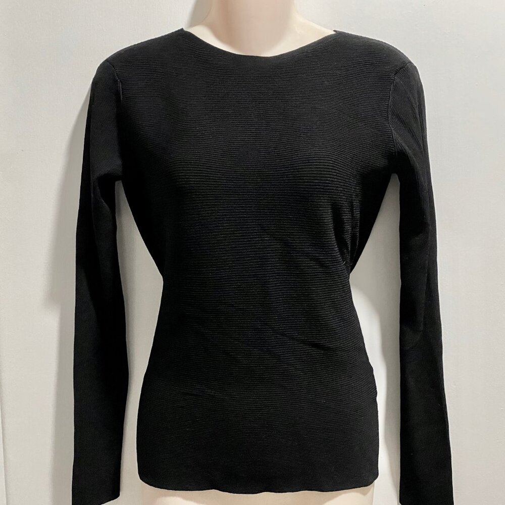 Helmut Lang Minimalist Old Money Quiet Luxury Cut Out Look Knots Back Knit Top L
